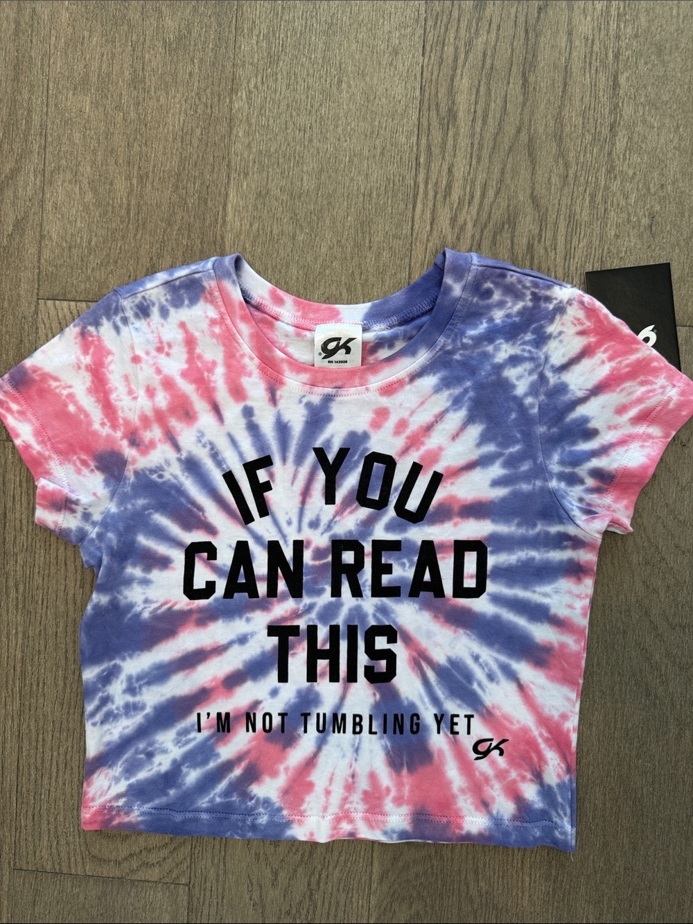GK Elite Gymnastics Girls Medium Tie Dye Short‎ Sleeves T-Shirt Colorful Summer